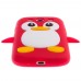 Samsung Galaxy S3 - 3D Silicone Penguin Soft Protective Phone Cover Case - Red